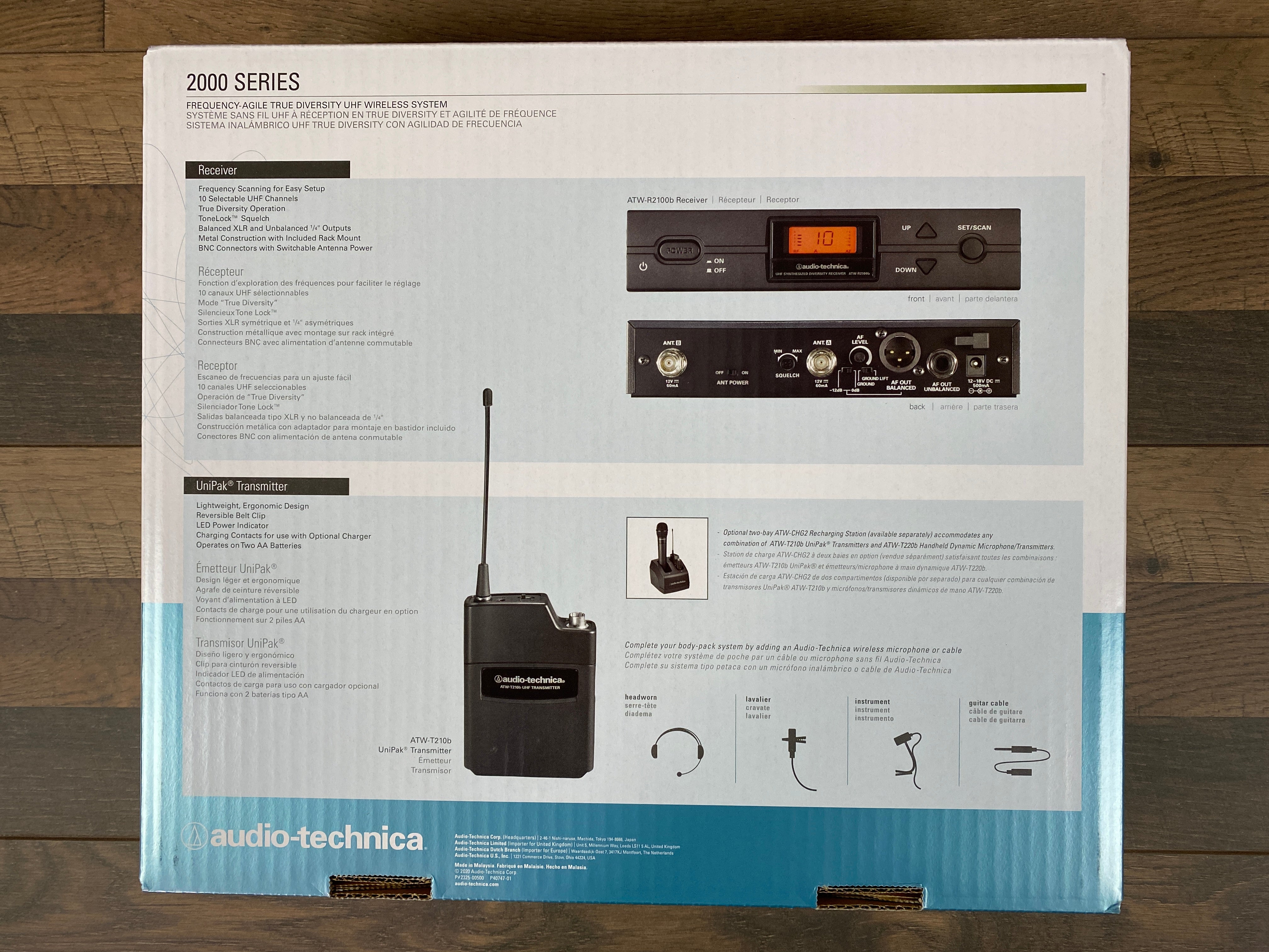Audio Technica ATW-2110b I Band UHF Wireless System Transmitter & Receiver Only