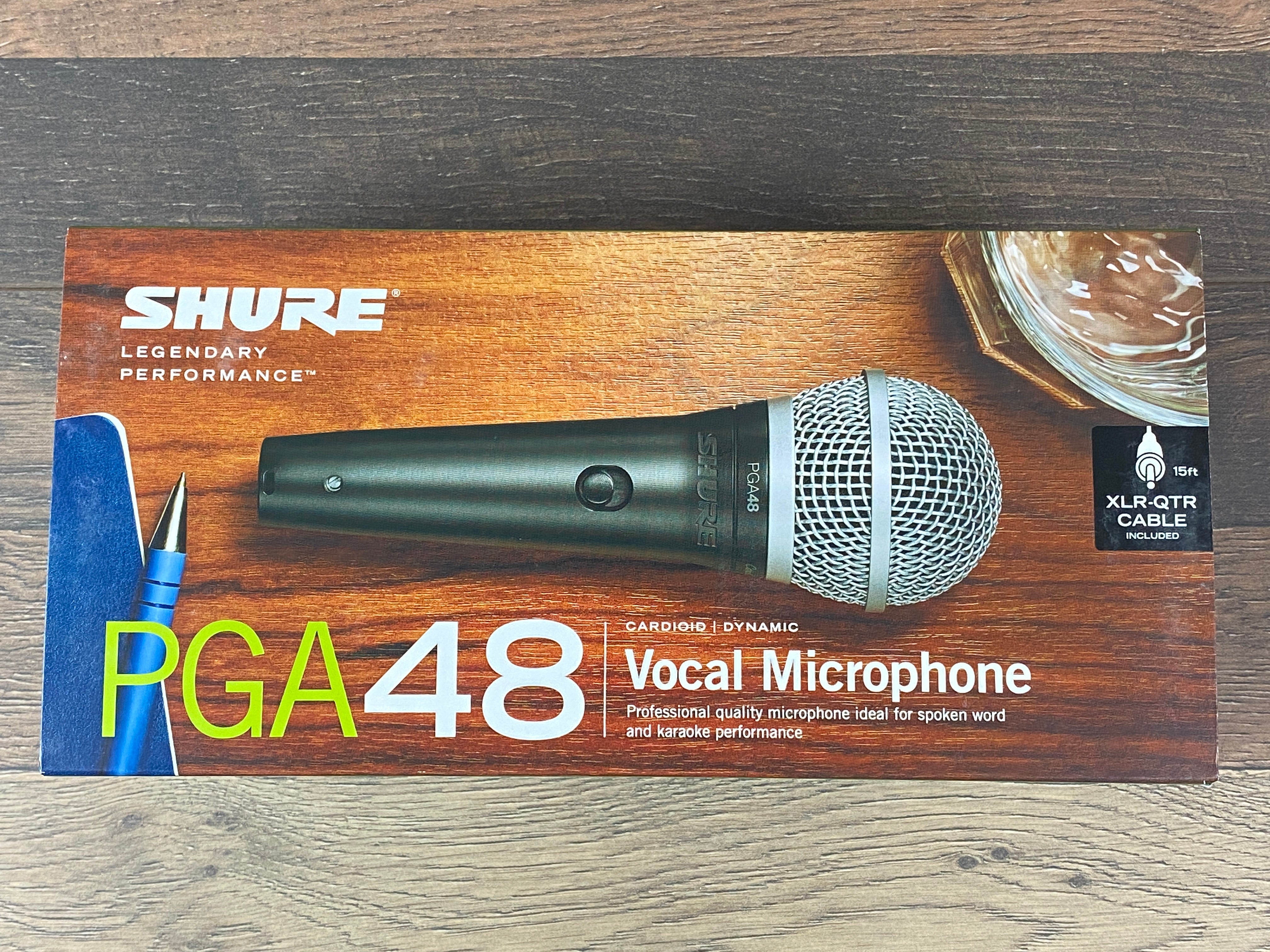 Shure PGA48-QTR Cardioid Dynamic Vocal Microphone with 15ft. XLR-QTR(1/4") Cable