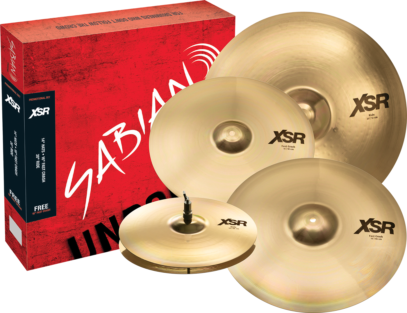 Sabian XSR Promotional Set Cymbal Kit w/ Free 18" Crash XSR5005GB