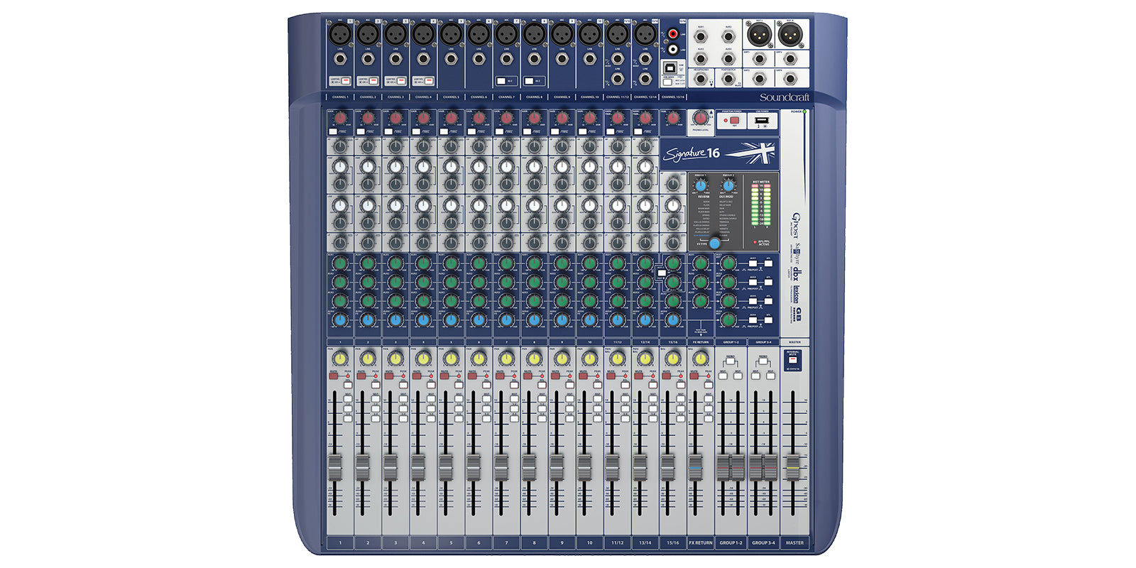Soundcraft Signature 16 16 Input Mixer w/USB and Effects Stage/Studio/Podcasting