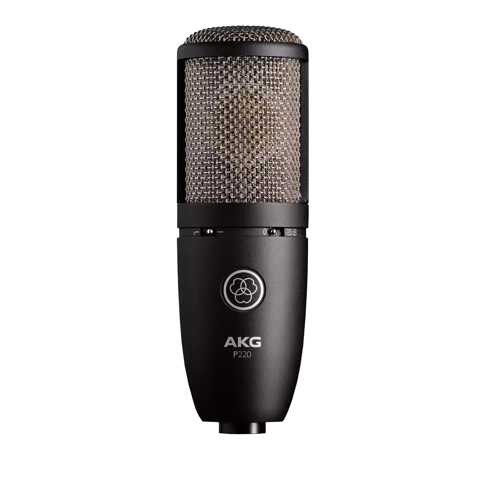 AKG P220 Large-Diaphragm True Cardioid Condenser Microphone with Case- Black