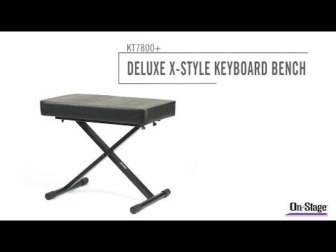 On Stage KT7800+ Deluxe Steel Frame X Style Padded Bench Height Adjustable