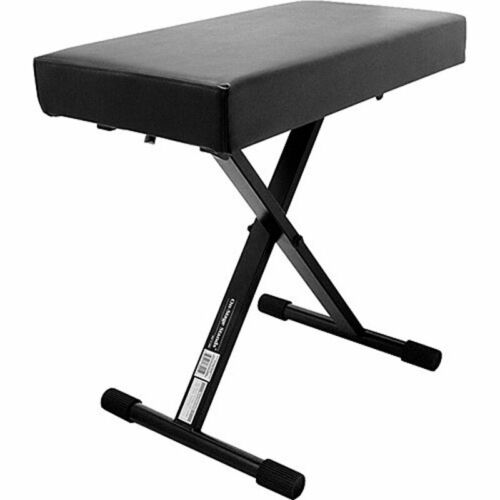On Stage KT7800+ Deluxe Steel Frame X Style Padded Bench Height Adjustable