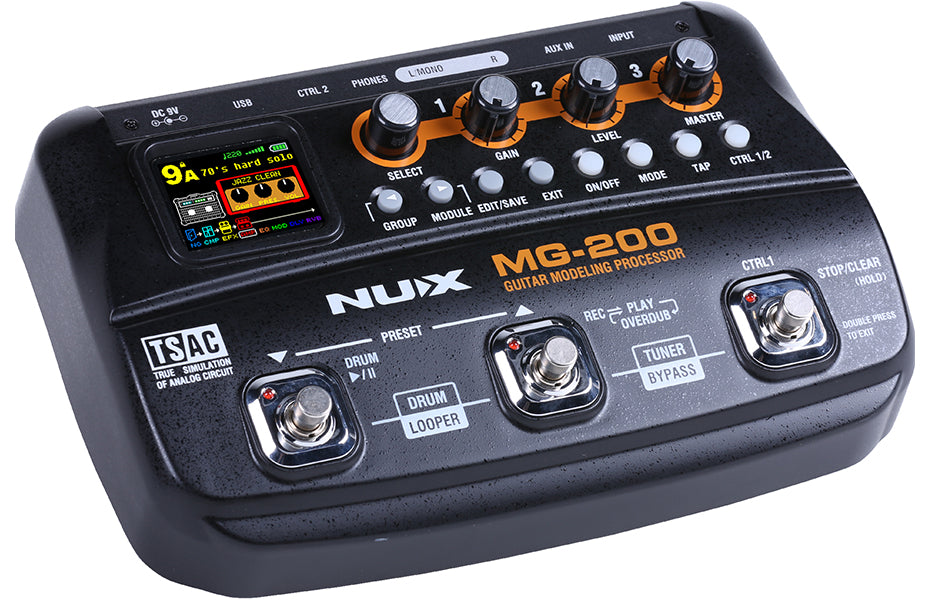 NU-X MG-200 Modeling & Multi-Effects Guitar Processor Pedal with Drum Machine
