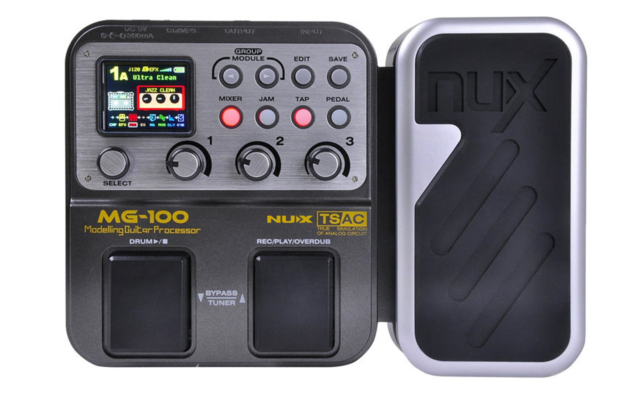 NUX MG-100 Modelling Guitar Effects Processor with Assignable Expression Pedal