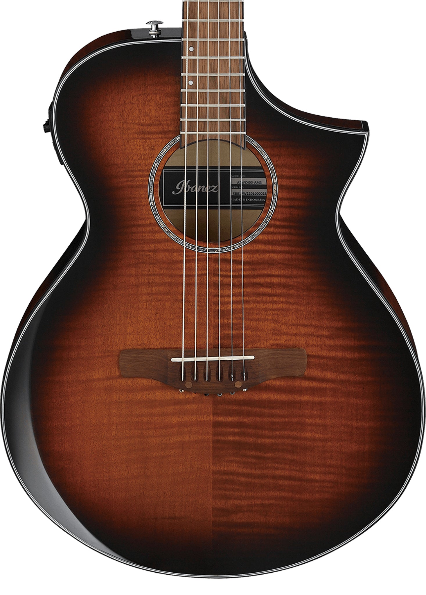 Ibanez AEWC400-AMS Acoustic Electric Guitar Right Handed 6-String Amber Sunburst