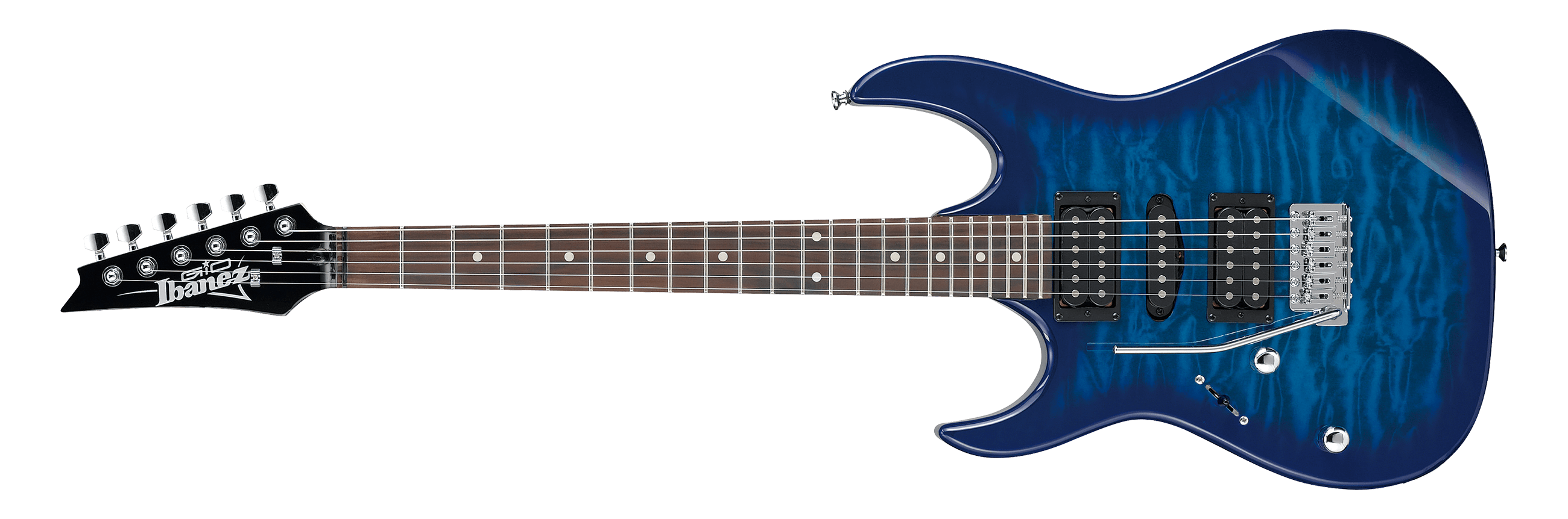 Ibanez GRX70QAL-TBB LEFT-HANDED Electric Guitar 6-String Transparent Blue Burst