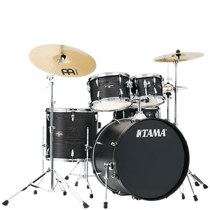 TAMA Imperialstar IE52KH6-BOW 5pc. Drum Set w/Hardware & Cymbals-Black Oak Wrap