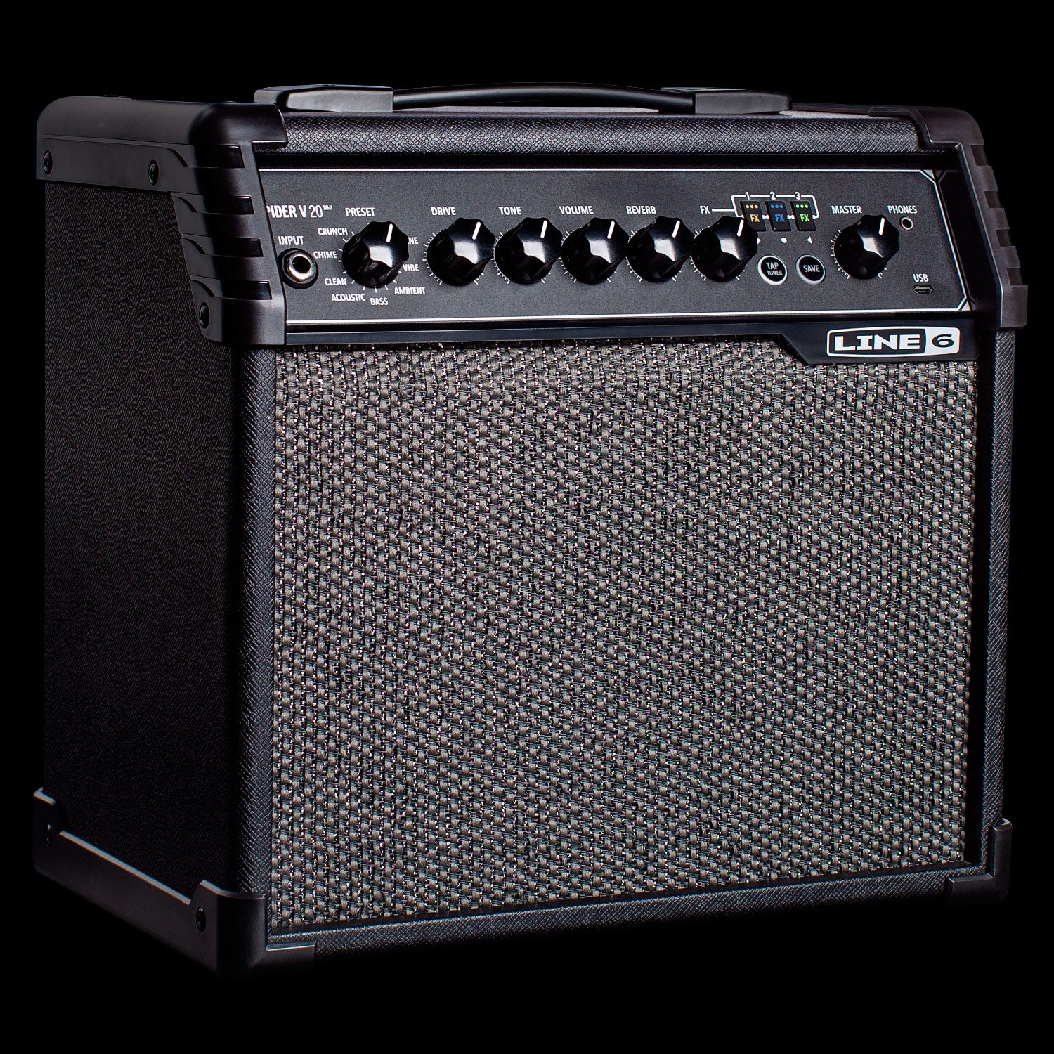 Line 6 Spider V20 MKII 20 Watt Combo Guitar Amplifier with 8" Speaker & USB Port