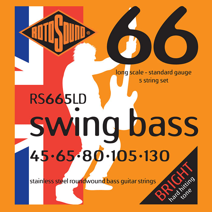 Rotosound RS665LD Swing Bass 66 Long Scale Standard Gauge 5 string set for bass