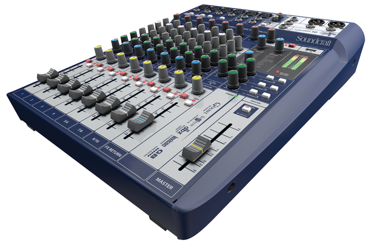Soundcraft Signature 10 10 input Mixer w/USB Interface for Stage/Studio/Podcast