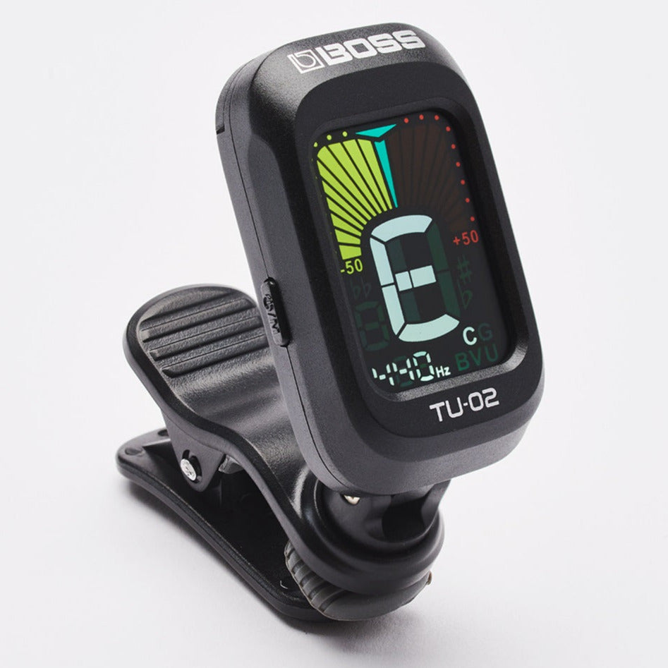 Boss TU-02 Clip-On Chromatic Tuner for Guitar, Bass, Ukulele & more w/Auto Off